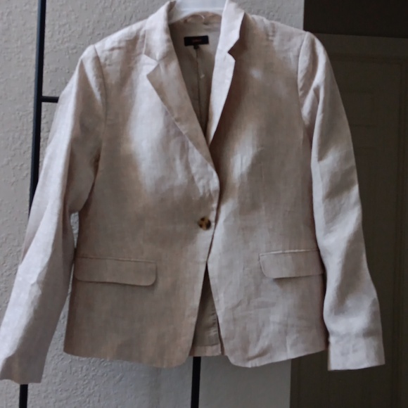 QUINCE..EURO LINEN STRUCTURED BLAZER..LARGE - Picture 4 of 9